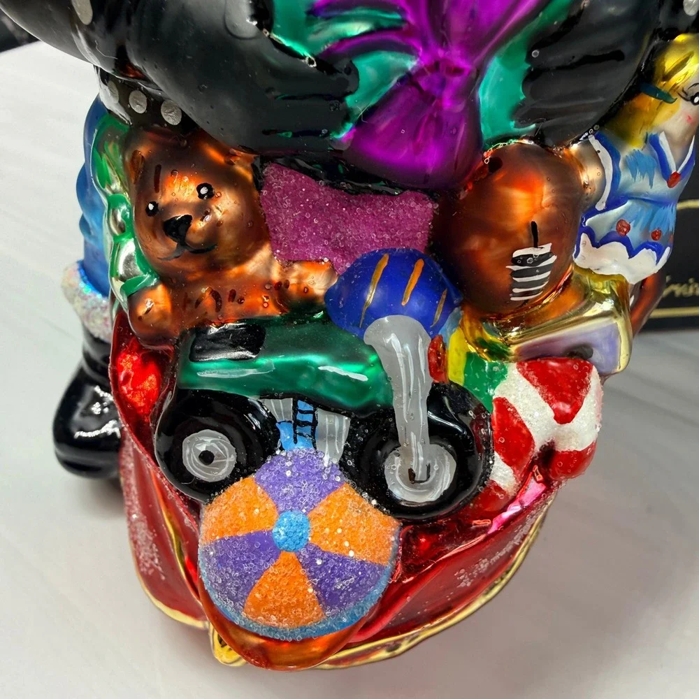 Christopher Radko Harley-Davidson Biker Santa Glass Christmas Ornament with Box